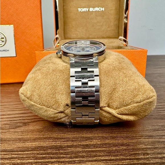 Tory Burch Reva Stainless Steel Watch TRB4010 Navy/Silver - Picture 6 of 12